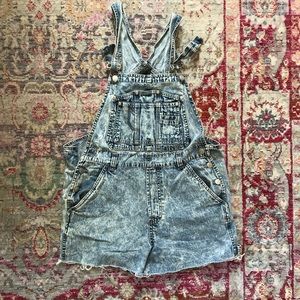 Urban Outfitters Acid Washed Overall Shorts